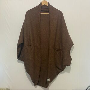 Bodhi SWG Cocoon Cardigan Womens Brown Batwing Open Front Travel Wrap USA One Sz